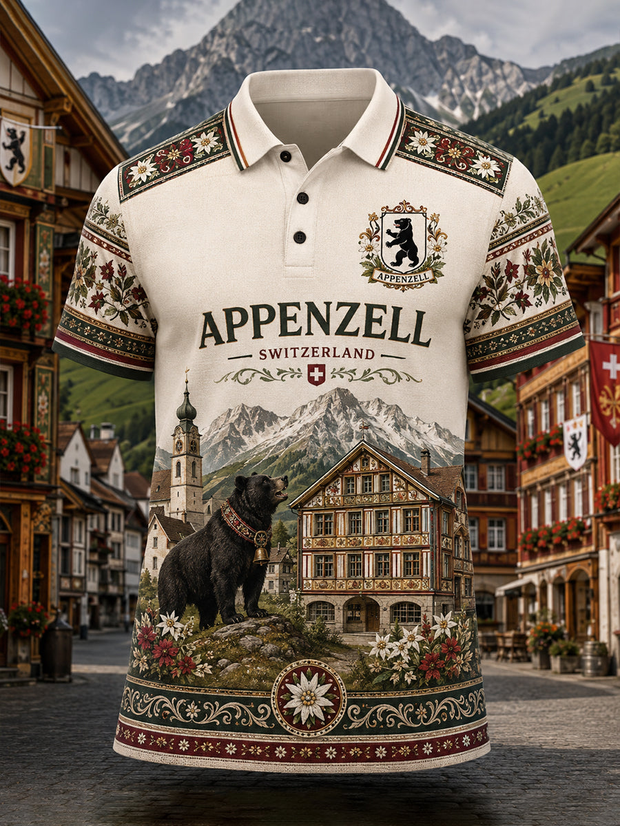 Herren-Appenzell, Schweiz Kulturelles Element Kunstdruck Poloshirt