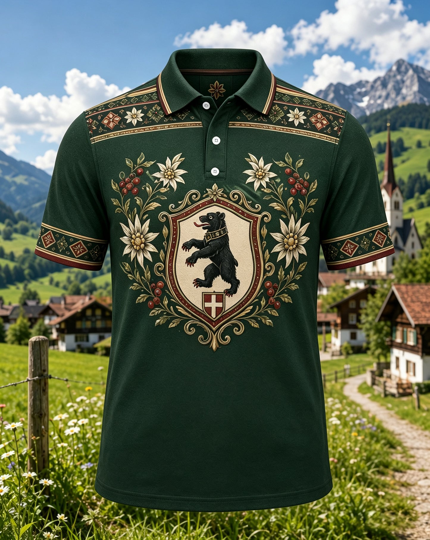 Herren-Appenzell, Schweiz Kulturelles Element Kunstdruck Poloshirt