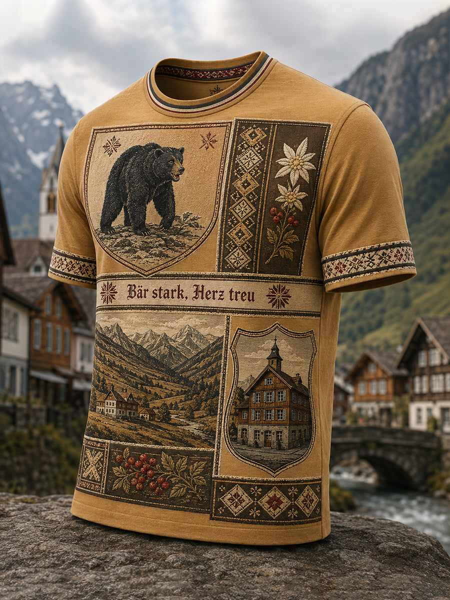 Herren-Appenzell, Schweiz Kulturelles Element Kunstdruck-T-Shirt