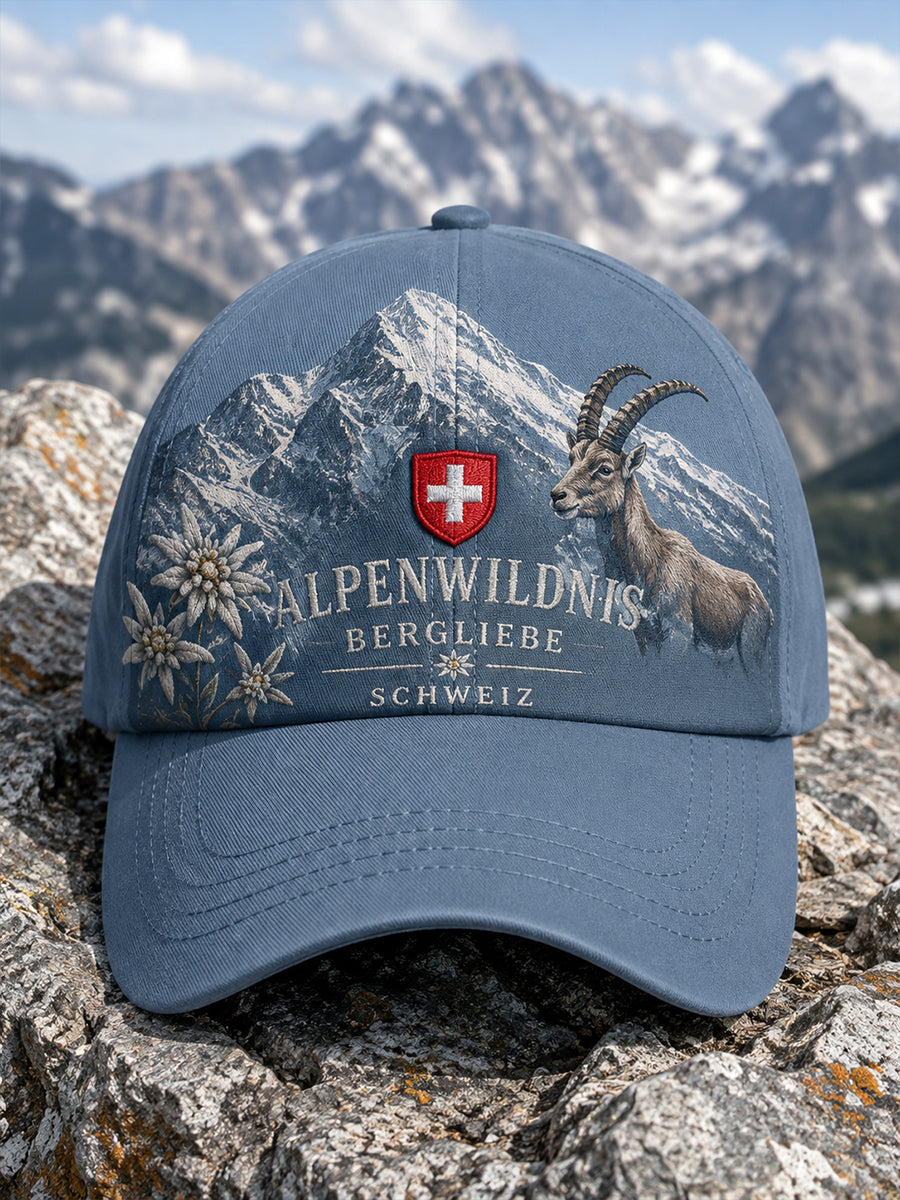 Mütze mit grafischem Schneeberg-Print