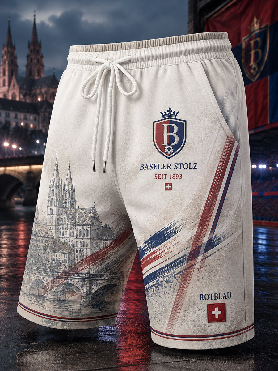 Sportliche Shorts mit fußballinspiriertem Print für Herren