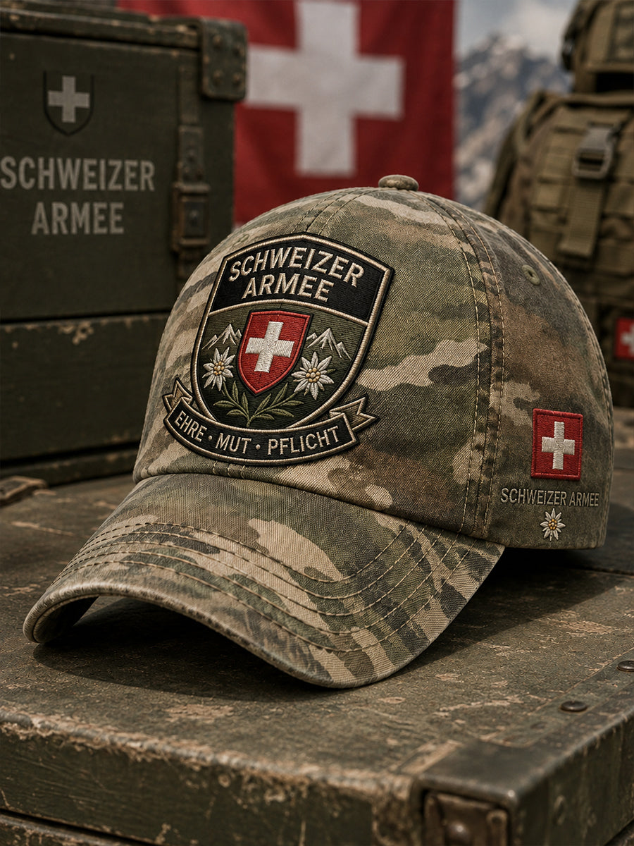 Herrenhut im Vintage-Stil mit militärinspiriertem Muster