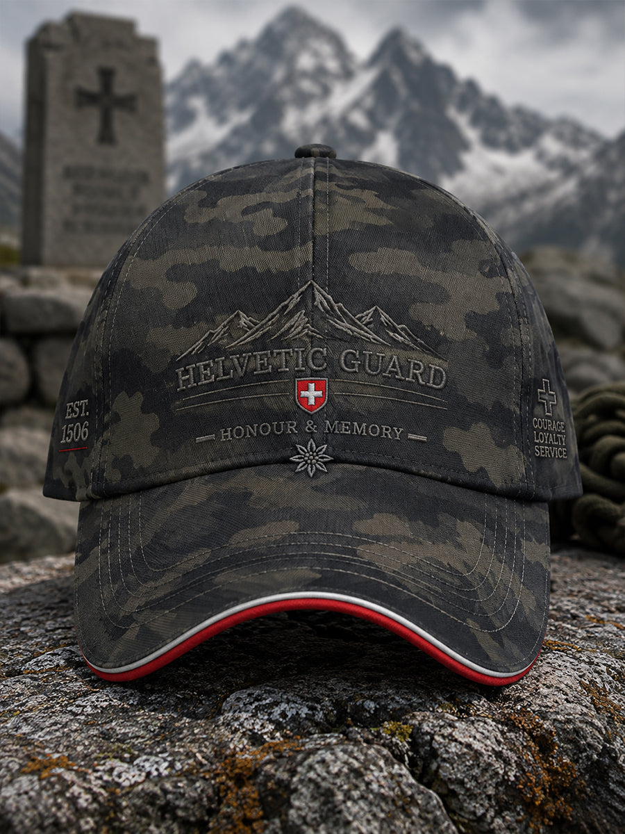 Herrenmütze im Vintage-Stil mit militärinspiriertem Camouflage-Print