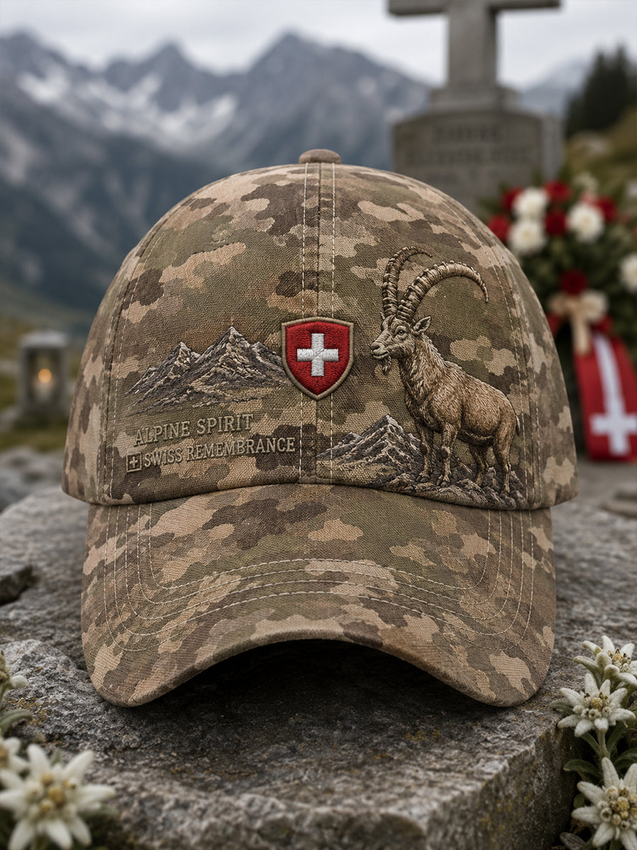 Herrenmütze im Vintage-Stil mit militärinspiriertem Camouflage-Print