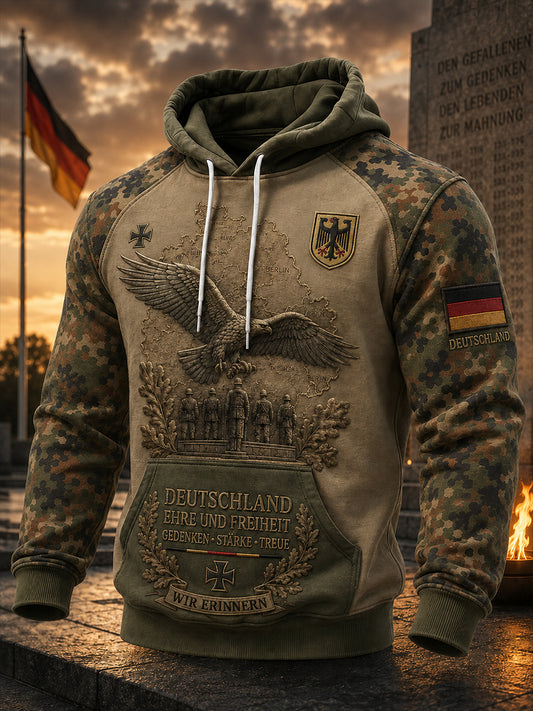 Herren-Vintage-Camouflage im Militärs til Langarm-Hoodie