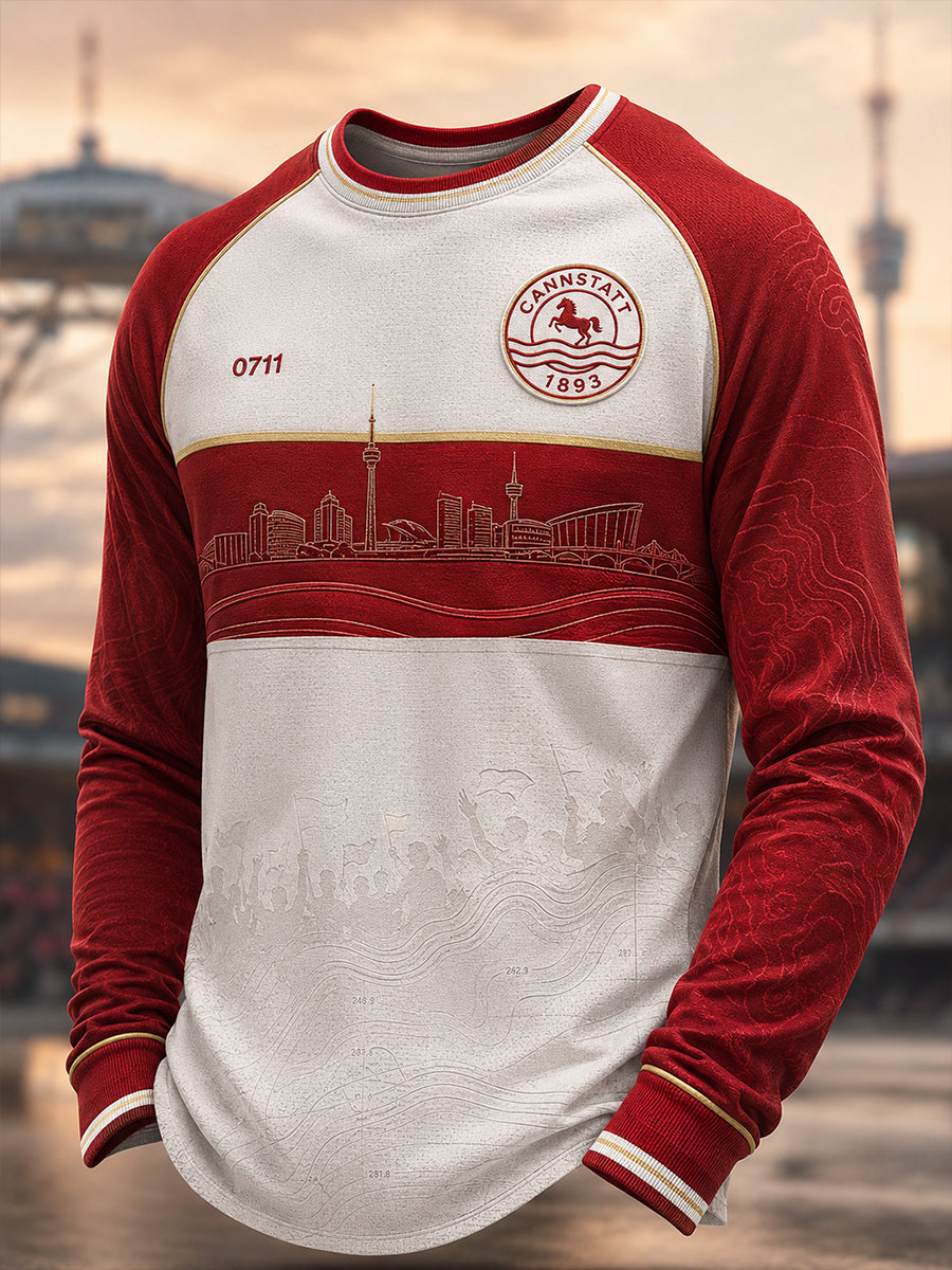 Herren-Waffel-Longsleeve-T-Shirt