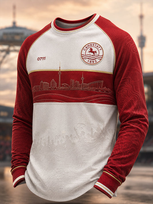 Herren-Waffel-Longsleeve-T-Shirt