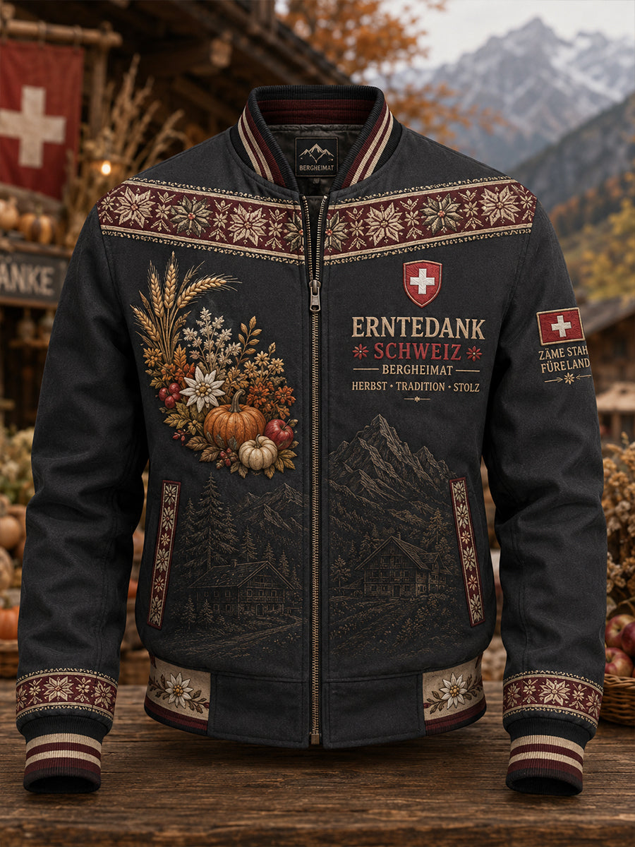 Herrenjacke mit Erntefest-Motiv