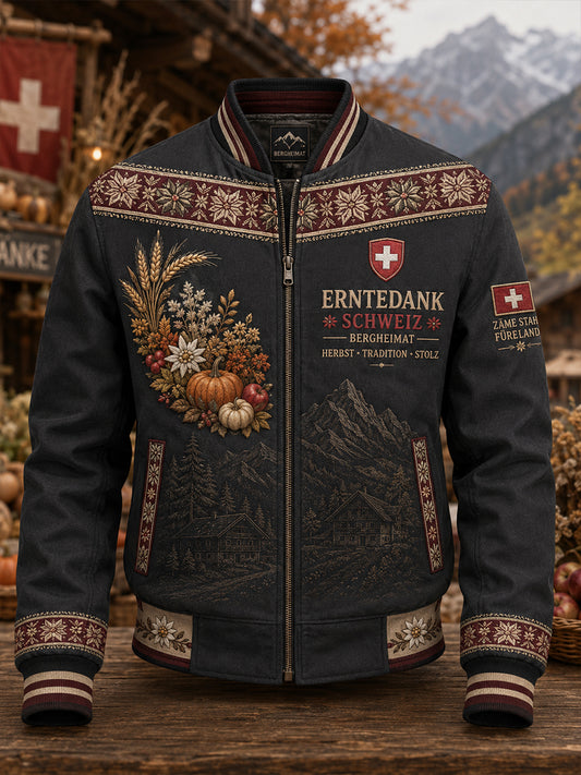 Herrenjacke mit Erntefest-Motiv