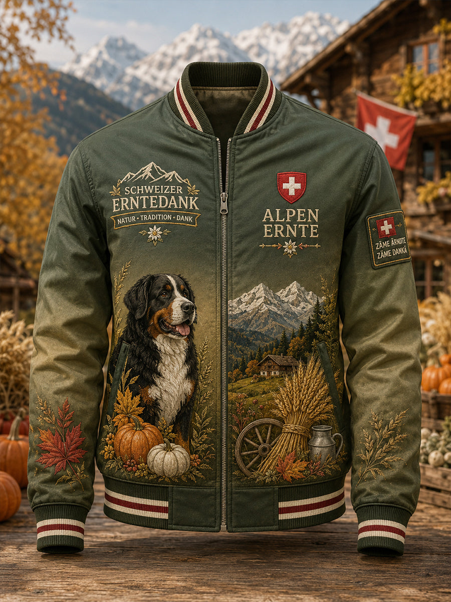 Herrenjacke mit Erntefest-Motiv