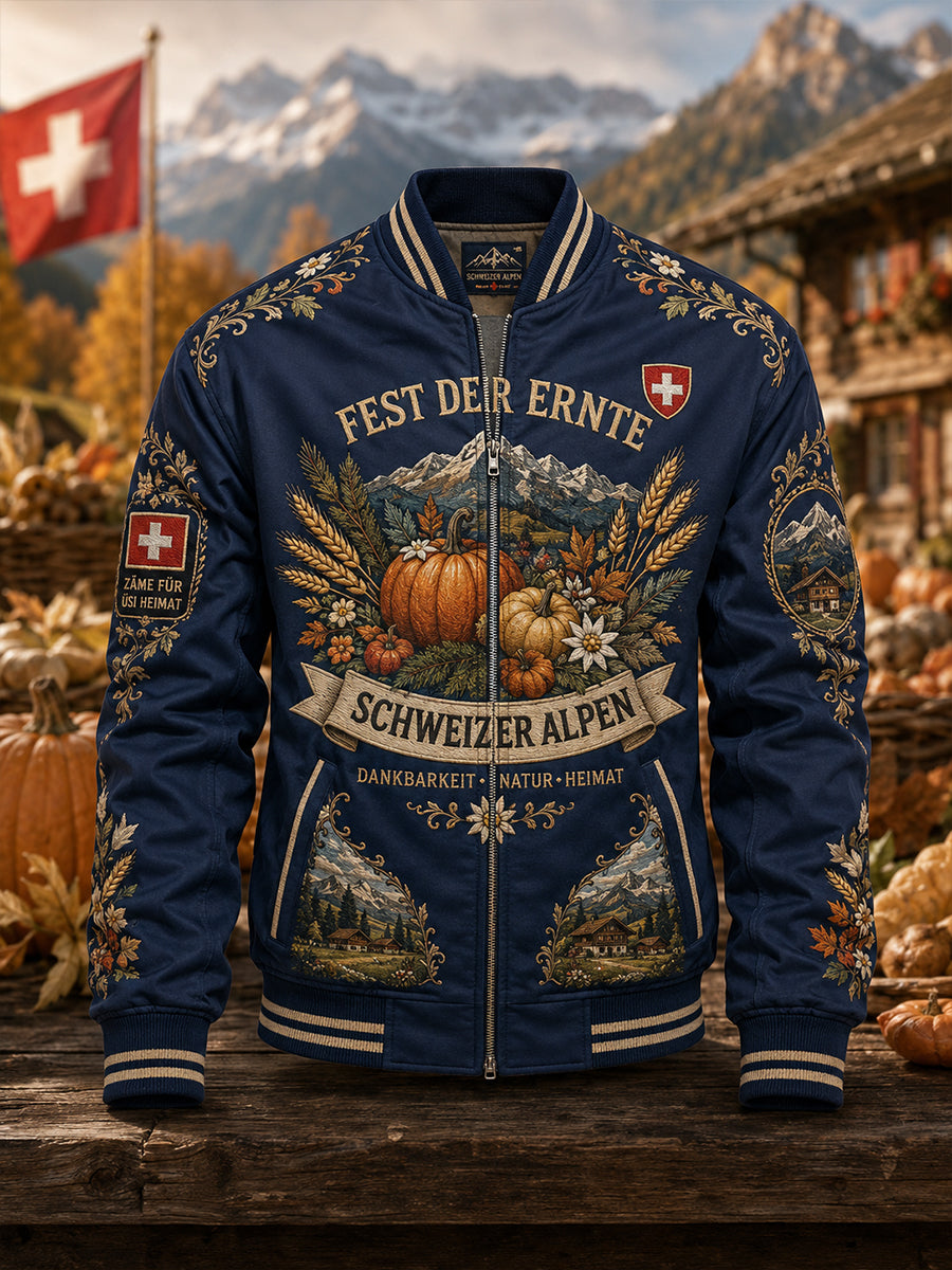 Herrenjacke mit Erntefest-Motiv