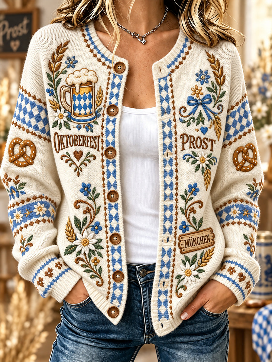 Damen-Strickjacke im Münchner Oktoberfest-Stil