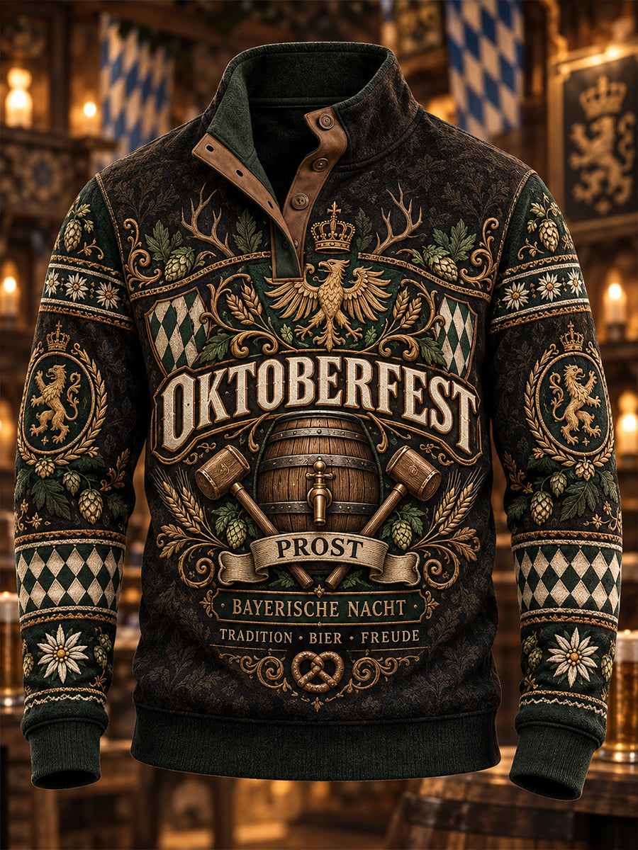 Männer Das Münchner Oktoberfest mit vier Knöpfen Hoodie
