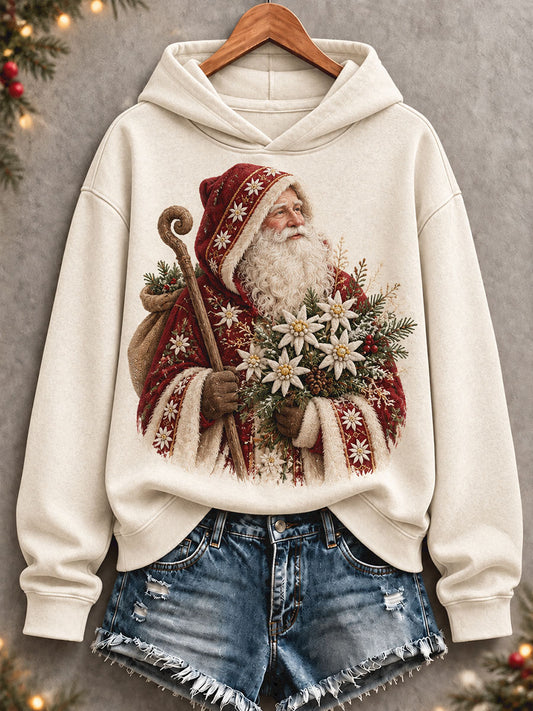 Damen-Kapuzenpullover mit weihnachtlichem Schweizer Motiv
