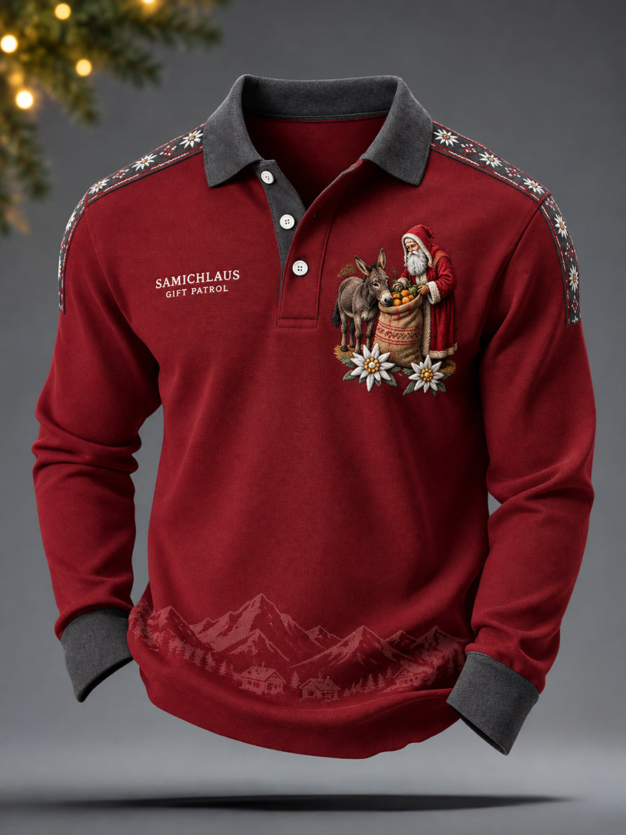 Herren-Weihnachts-T-Shirts mit Schweizer Motiven, lässig geschnitten
