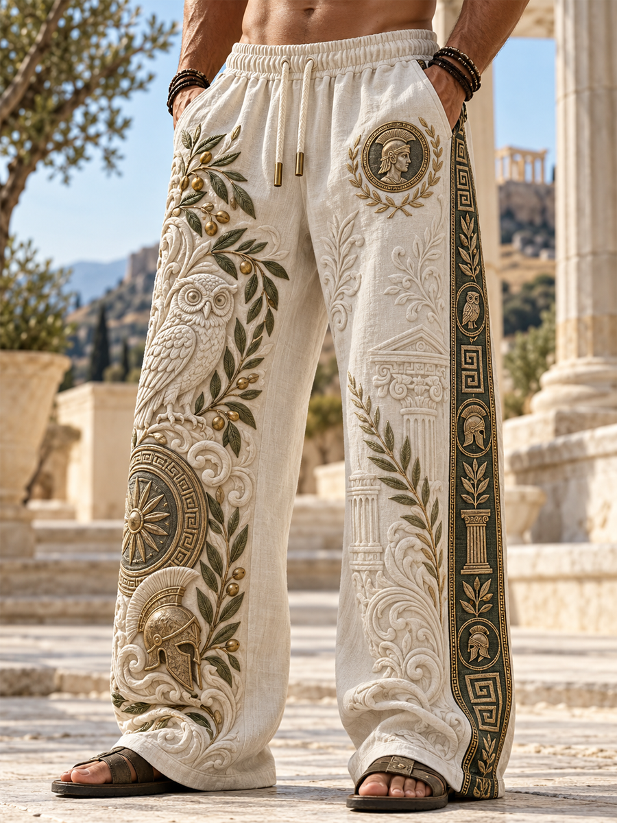 Ανδρική Ελληνική Μυθολογική Πολιτισμός Βαμβάκι και κάνναβη παντελόνι